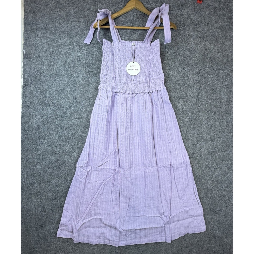 Lost + Wander Revolve Angel in Disguise Maxi Dress Womens S Lavender Smocked